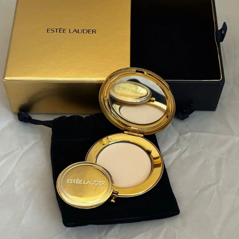 Estee Lauder Gold Plaid Tartan Compact- Lucidity